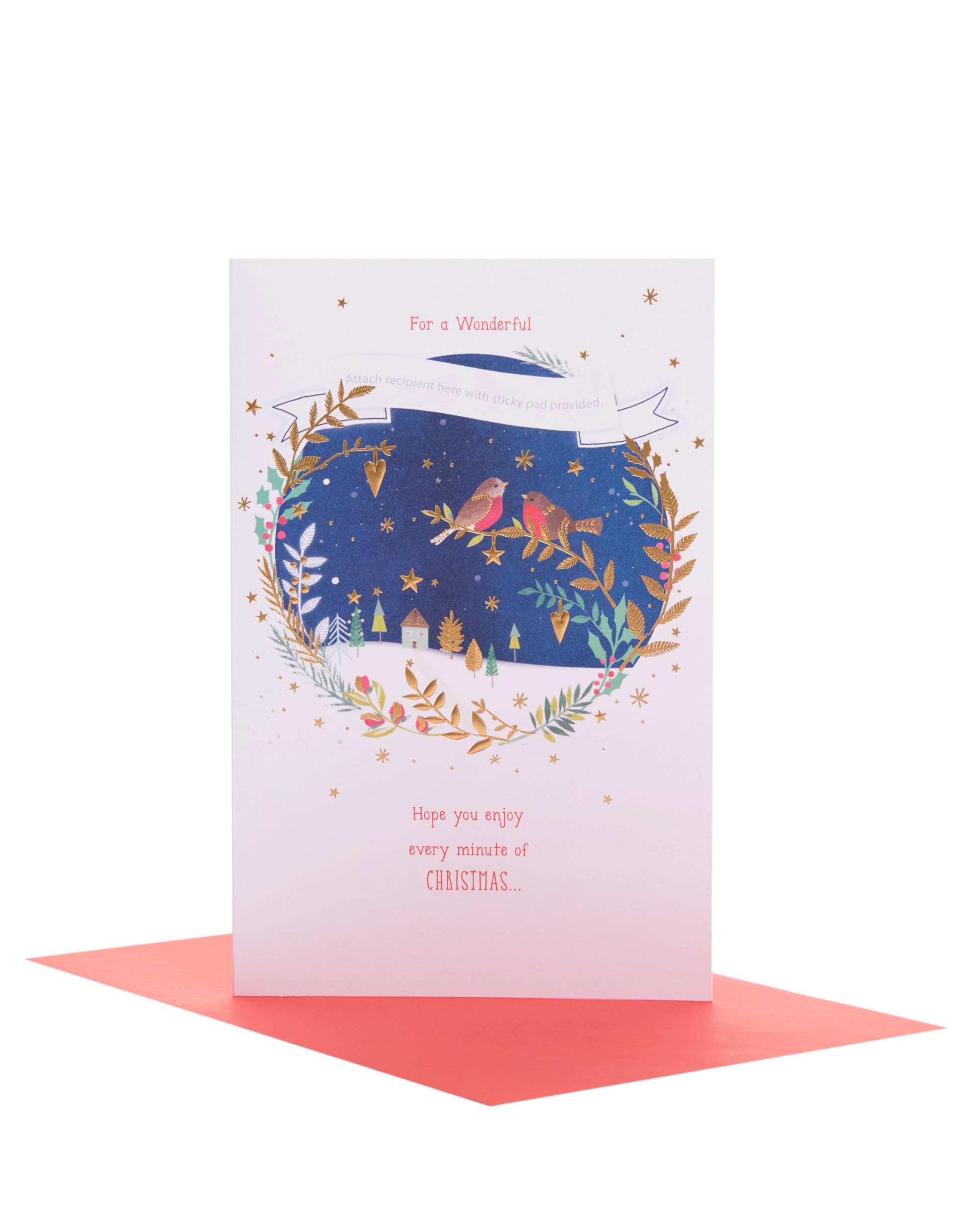 Daughter & ... Multi Caption Christmas Greeting Card with Stick On Captions 648031, Daughter & Multi Caption, 15cm x 23cm