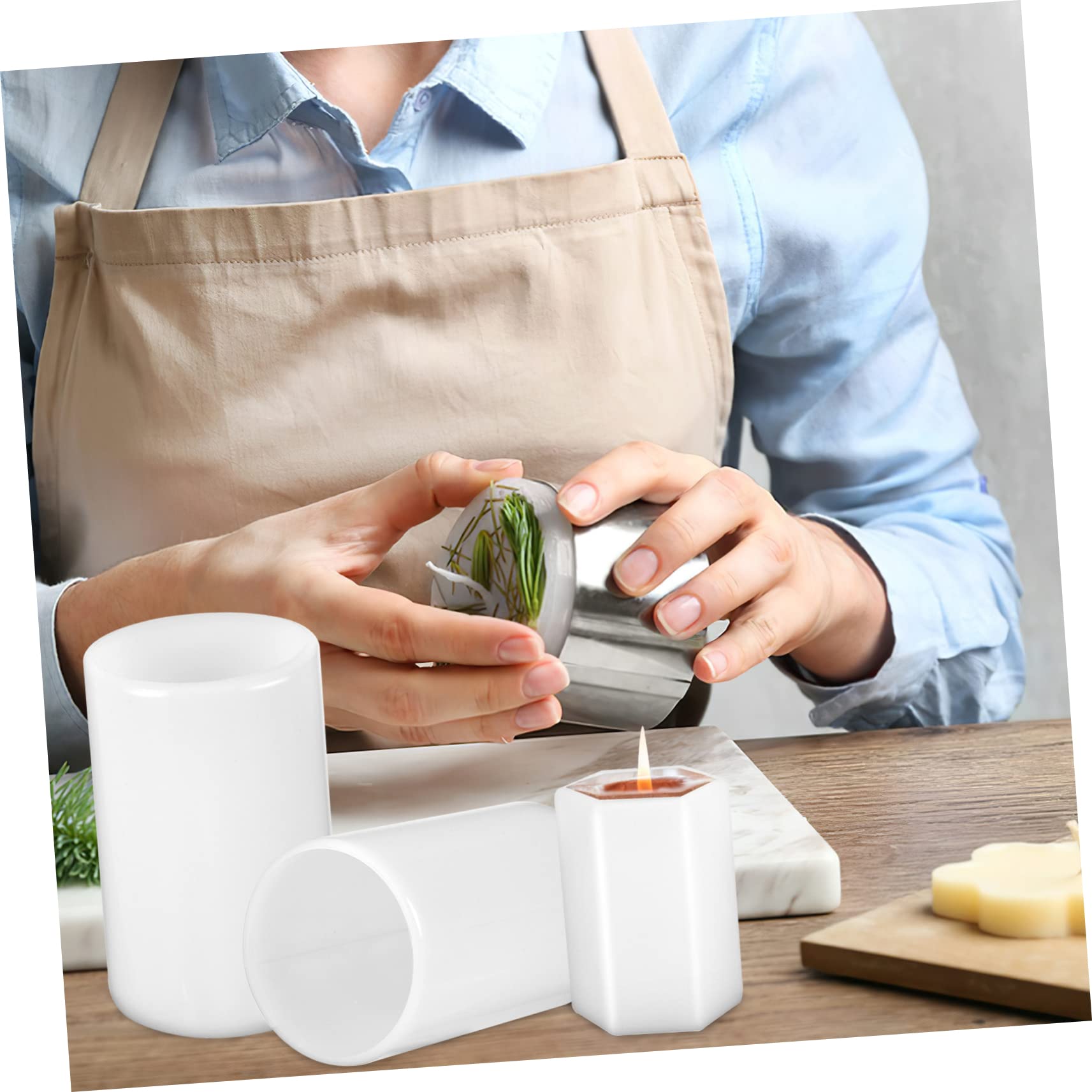 Homoyoyo Stampi Per Candele in Silicone Con Stoppini e Stoppini Kit Strumenti Per Fabbricazione Candele Fai Da Te Per Personalizzate
