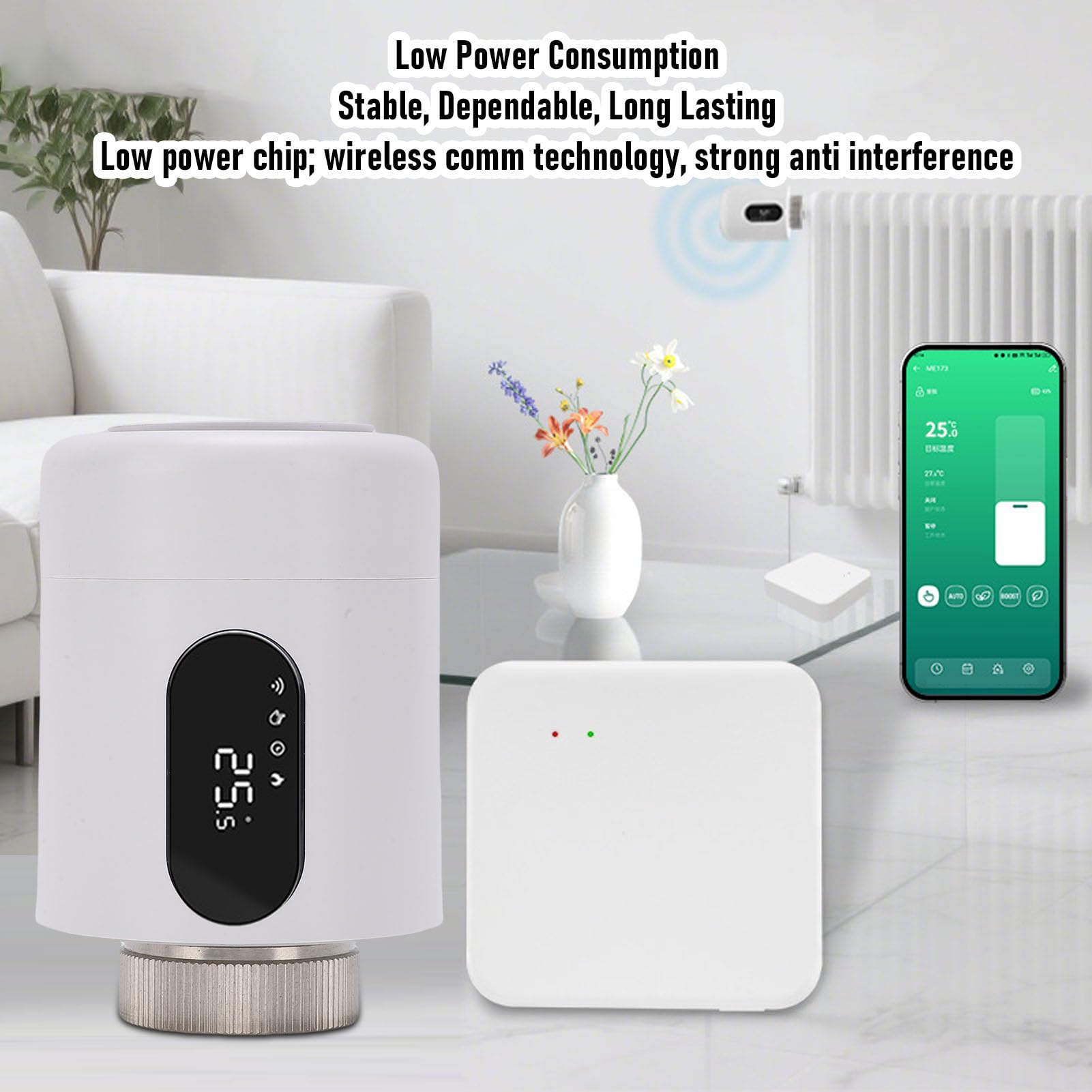 Luocute Válvula Termostática Inteligente para Radiador para 3.0 App Control Remoto Controlador de Temperatura con Detección de Ventana, para la Mayoría de los Sistemas de Calefacción