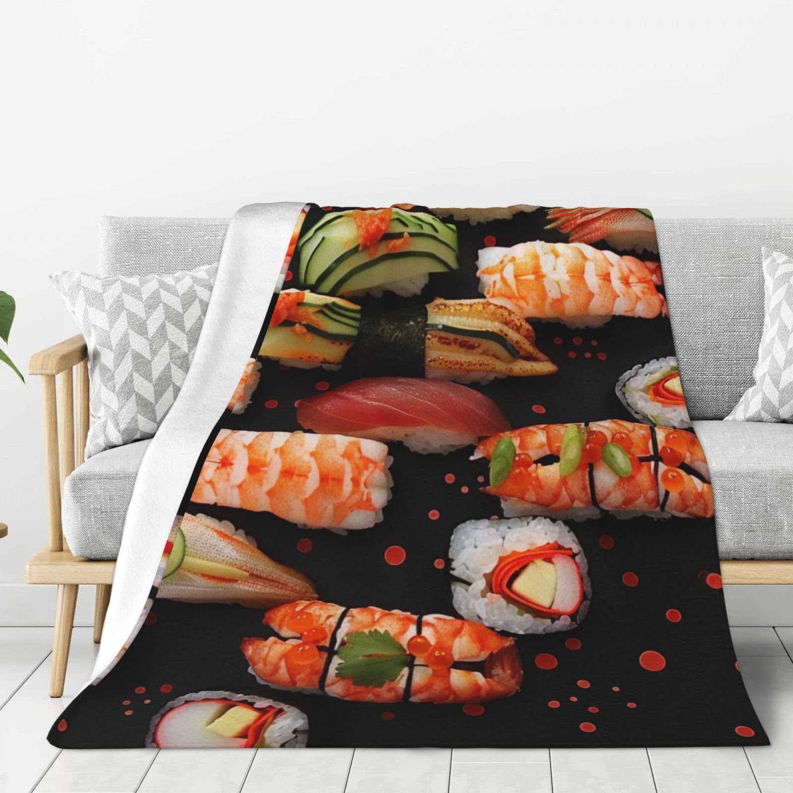 Couverture sushi originale et mignonne idée cadeau réconfortante pour lit et canapé