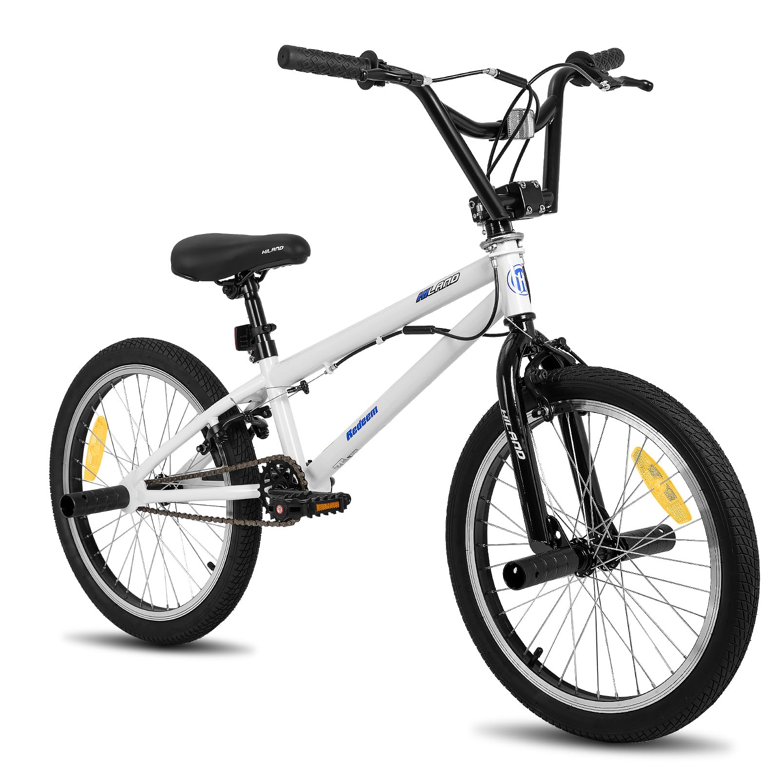 HILAND Redeem 20 Inch BMX Bike,Kids BMX Bike U-Brakes, High Carbon Steel Frame BMX Bicycle for Boys Girls and Teens, White