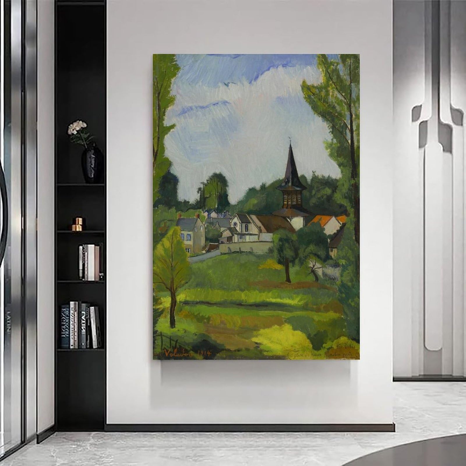 generisch Valadon Church by Suzanne Valadon Impresiones en Lienzo Modernas, Cuadros Decorativos para Habitación de Niños o Niñas, Cuadros de Pared para Sala de Estar Y Pinturas con Motivos Festivales