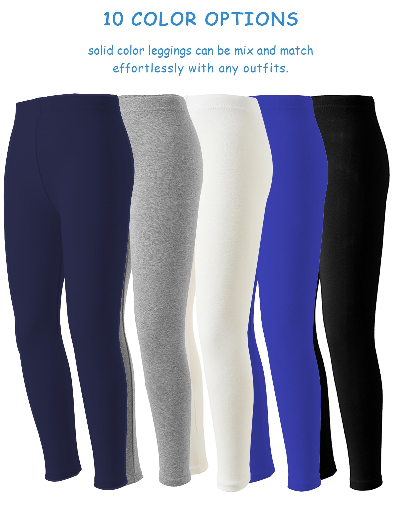 Kiench 10er-Pack Mädchen Leggings Kinder Sport-Hosen Baumwolle für Tanz Yoga Alltag