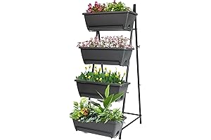 GENMOUS 4-Tier Raised Garden Bed with Drainage Holes & Drainage Tray