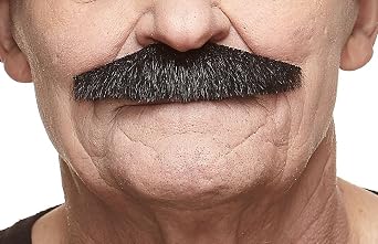 Mustaches Self Adhesive Policeman Fake Mustache, Novelty, False Facial Hair, Costume Accessory for Adults