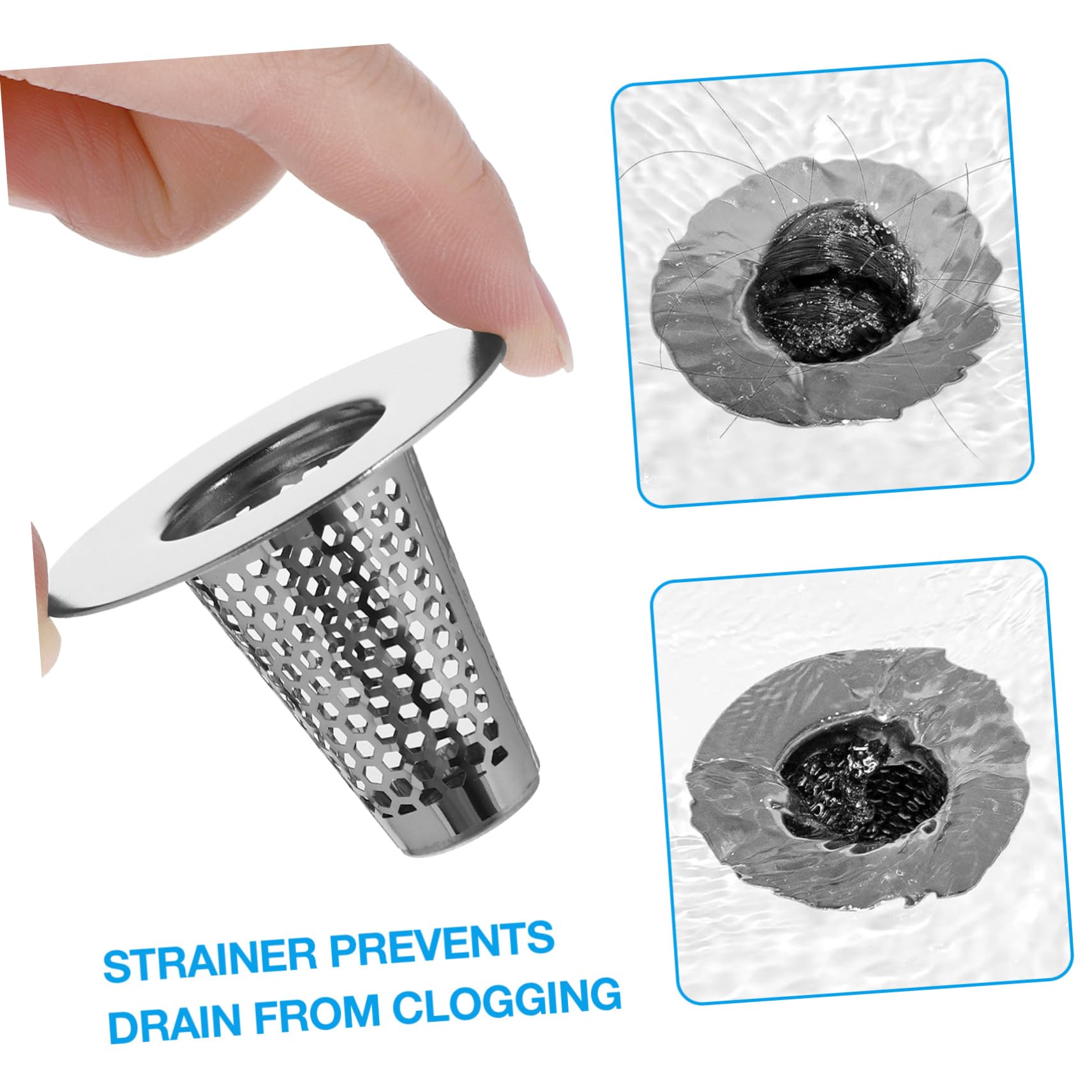SHINEOFI 5 Series Filtro De Acero Inoxidable Tope De Desagüe del Fregadero Filtrar Cabello Tapón Baño Drenaje del Lavamanos Colador De Fregadero De Malla Silver 6 Piezas X 5