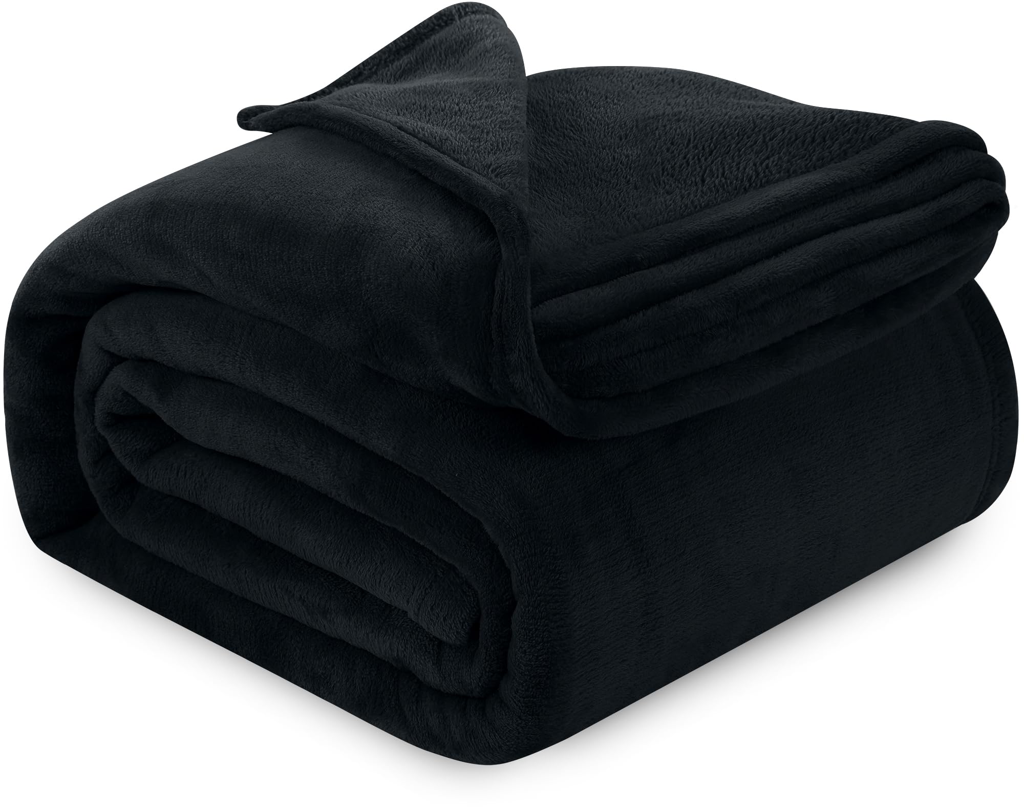 Utopia Bedding Black Fleece Blanket King Size Lightweight Fuzzy Soft Anti-Static Microfiber Bed Blanket (90x102 Inch)