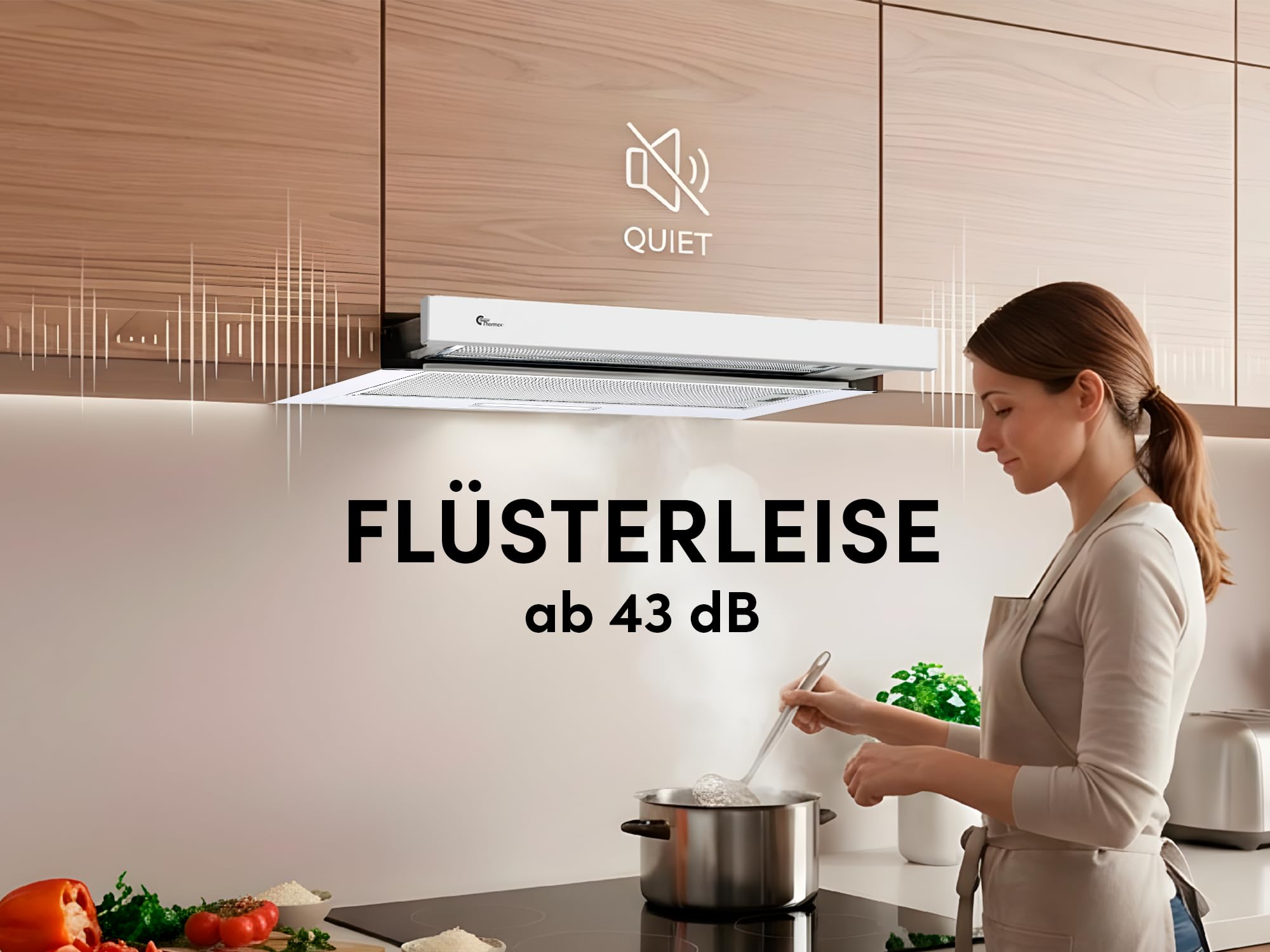 Thermex York IV - Dunstabzugshaube 60 cm, Ausziehbar, Weiß