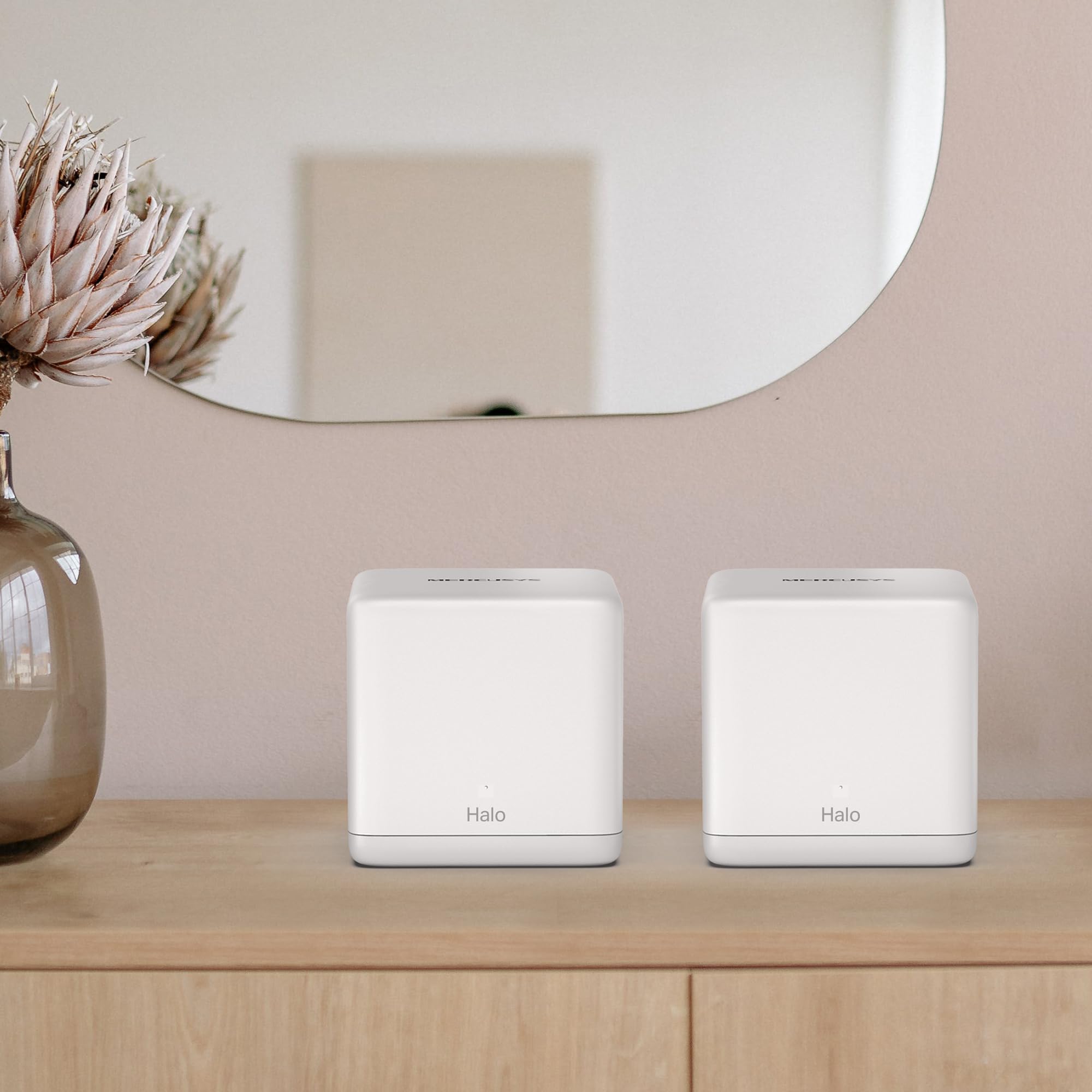 Mercusys TP-Link Router Mesh WiFi 6 AX1500Mbps, 3 Ports Gigabit WAN/LAN, contrôle Parental, WiFi Mesh Router et AP, Connectez jusqu'à 100 appareils, Couverture jusqu'à 230m², Halo H60X(1-Pack)