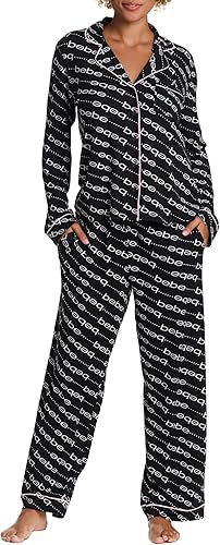 bebe Conjunto de camisa de manga larga con botones y pantalones de pijama para mujer