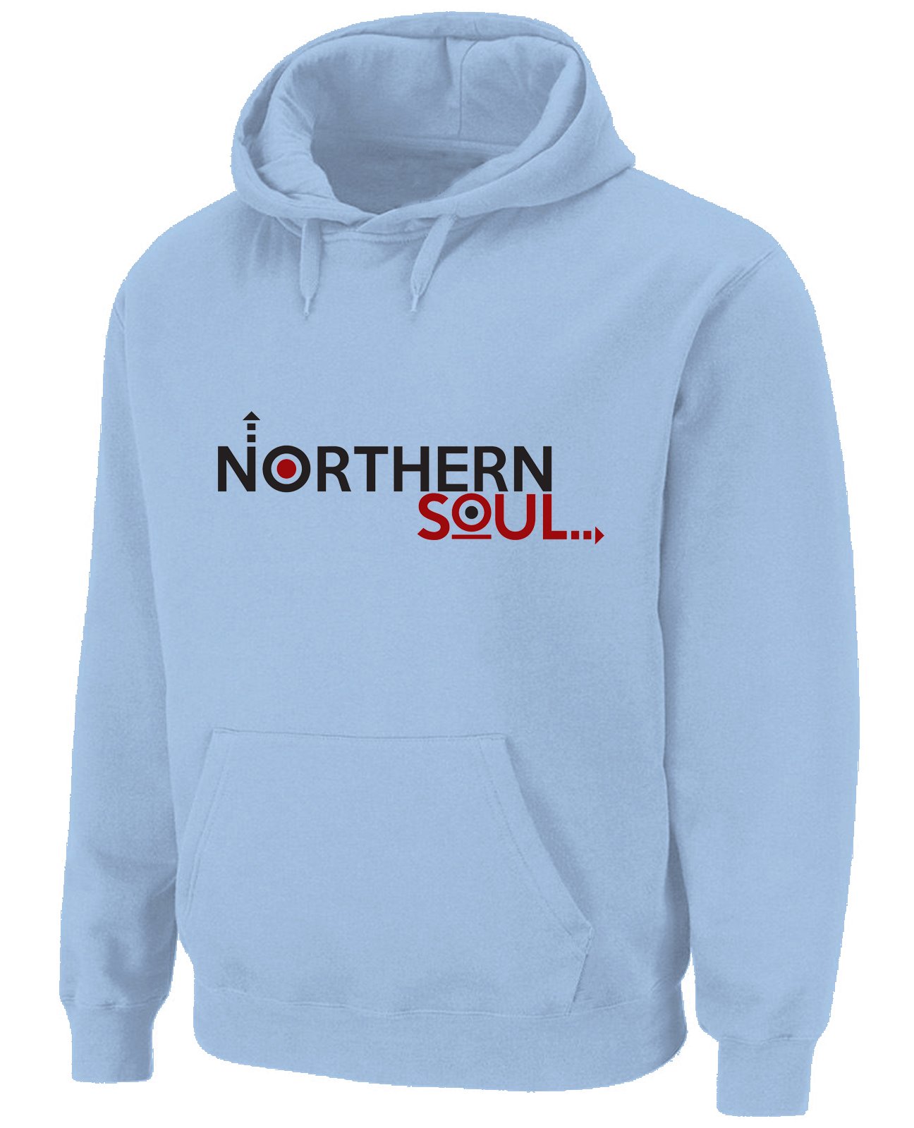 Tribal T-Shirts Mens Northern Soul Logo Hoody (Medium, Light Blue)