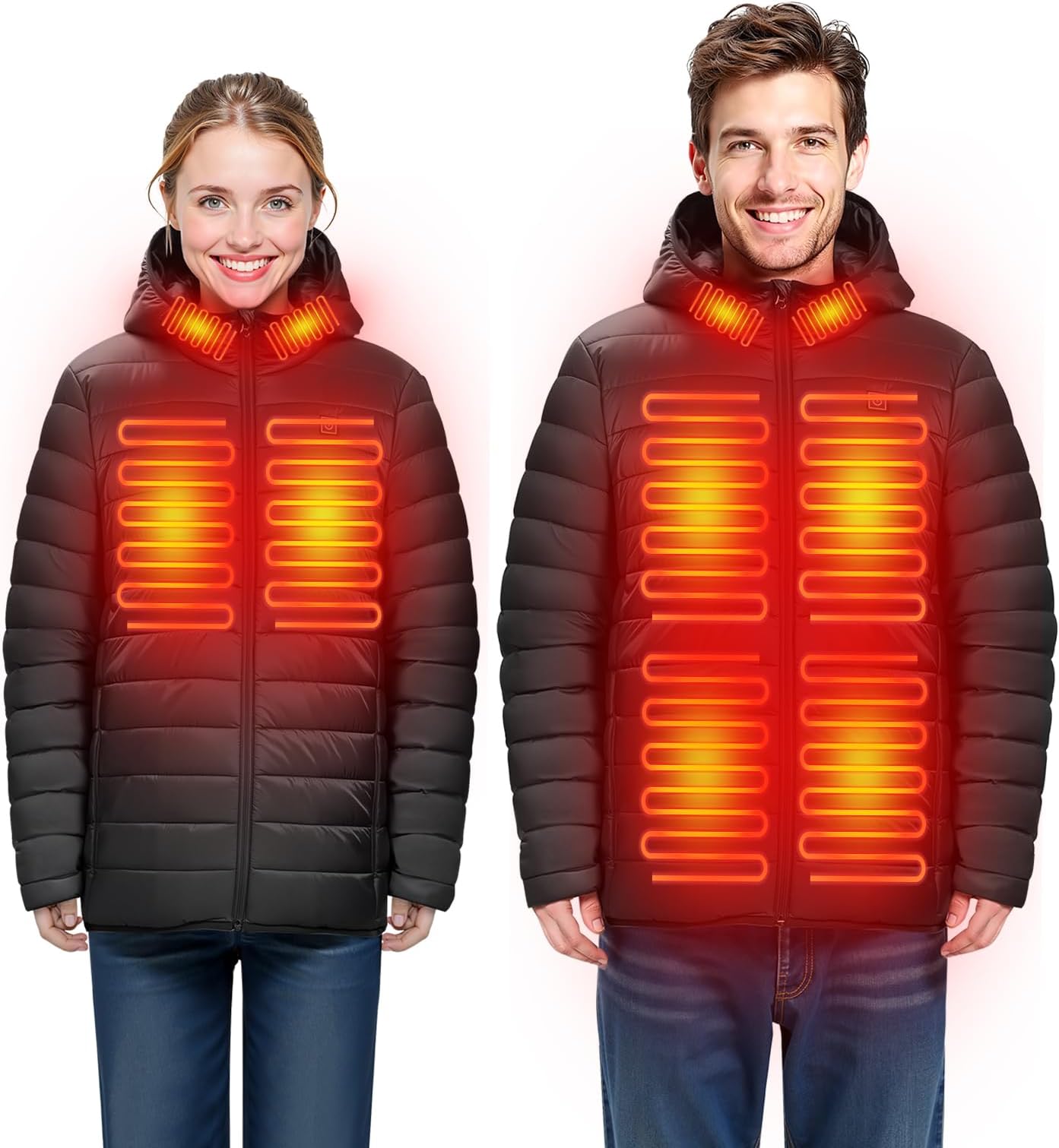 Heated Jacket with 7.4V Battery Pack, Windproof and Lightweight Heating Coat, Winter Warm Outdoor Ski Coat