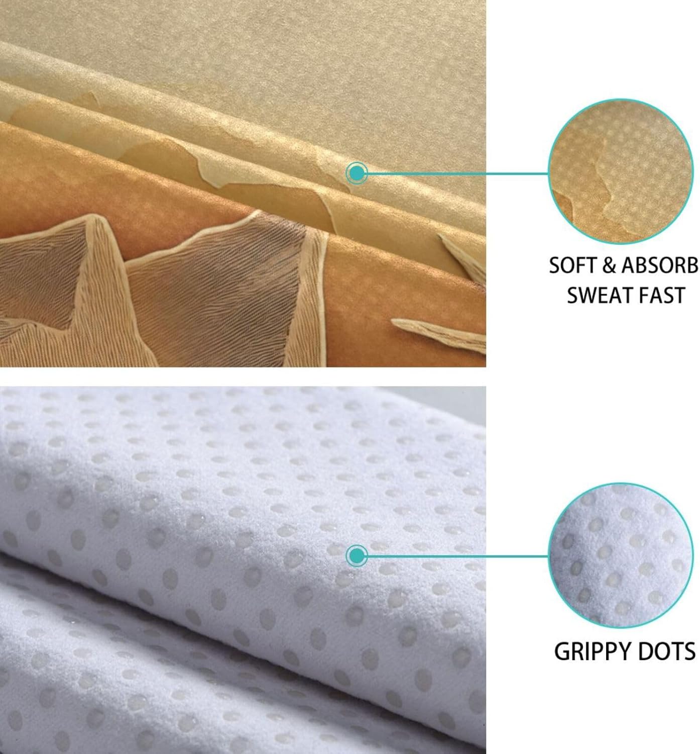 Yoga Mat Towel with Silicone Grip Dot Landscape Sun Moutain – 73"x27" Non-Slip Sweat Absorbent Microfiber Yoga Towel for Home Gym Studio