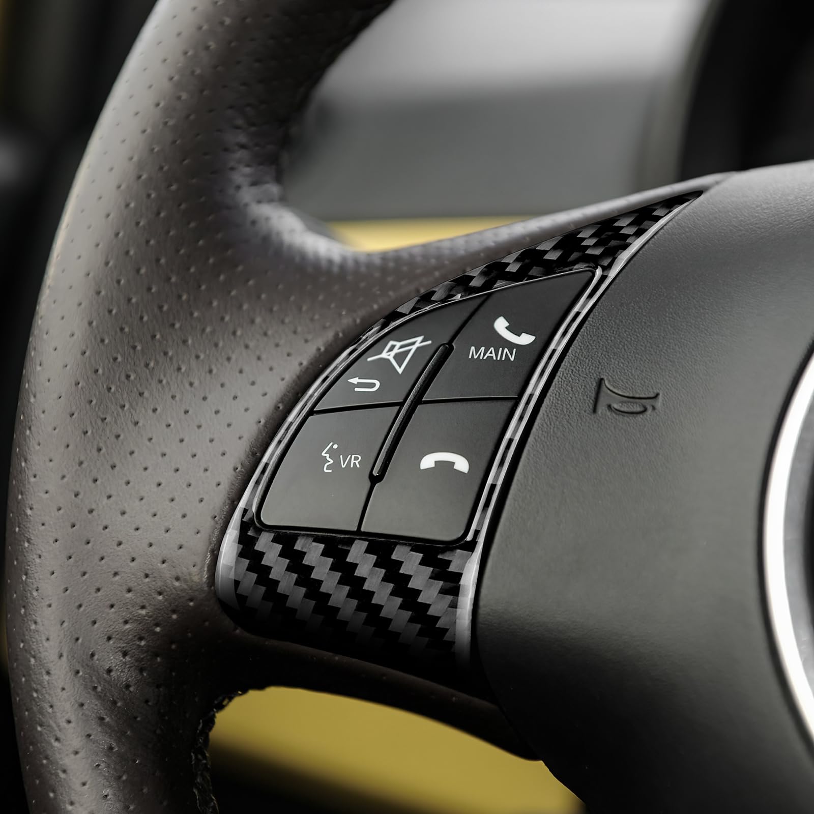 Coprivolante In Fibra Di Carbonio Per Fiat 500 Abarth 595 2008-2023 - Adesivo Decorativo Nero
