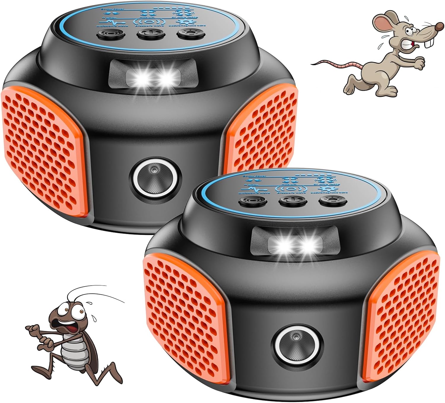 Ultrasonic Rodent Repellent Indoor Electronic Mouse Repellent 3IN1 Rat Deterrent Rodent Fortress Mini Mice Repellent Rat Noise Repeller Indoor for House, Kitchen Garage Attic(2Pack)