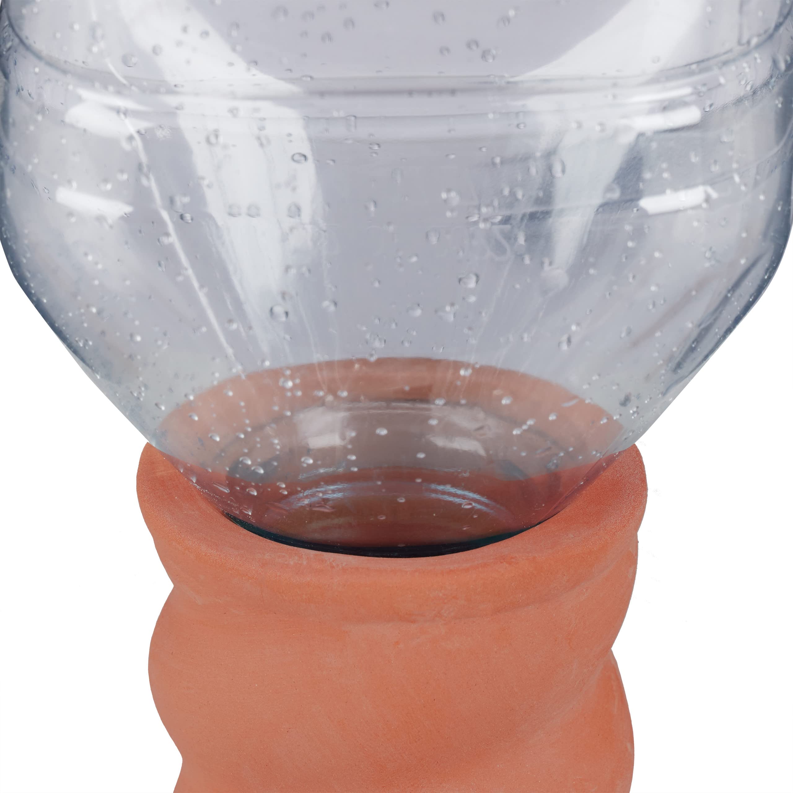 Relaxdays Set Irrigazione a Goccia, Kit da 6 Coni per Piante, Innaffiatori per Bottiglie da 1,5 L in Pet, Terracotta