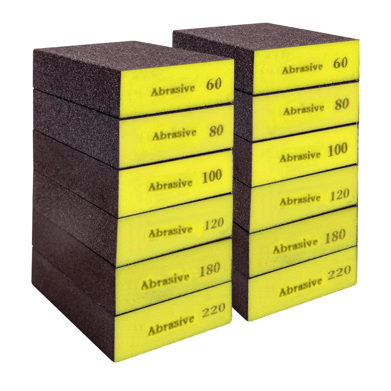 12Pcs Sanding Blocks, Wet and Dry Sanding Sponge 60/80/100/120/180/220 Grit