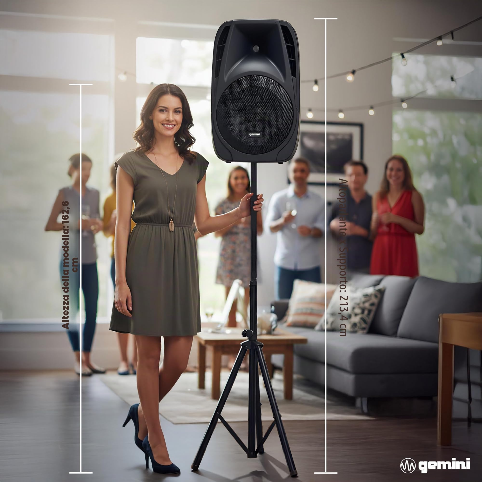 Gemini ES-210MXBLU - Sistema PA portatile Bluetooth con mixer alimentato staccabile