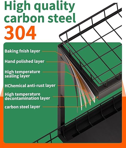 Miniatura 4 de Organizador para debajo del fregadero, 2 niveles deslizantes para almacenamiento debajo del gabinete, acero al carbono de carga pesada para