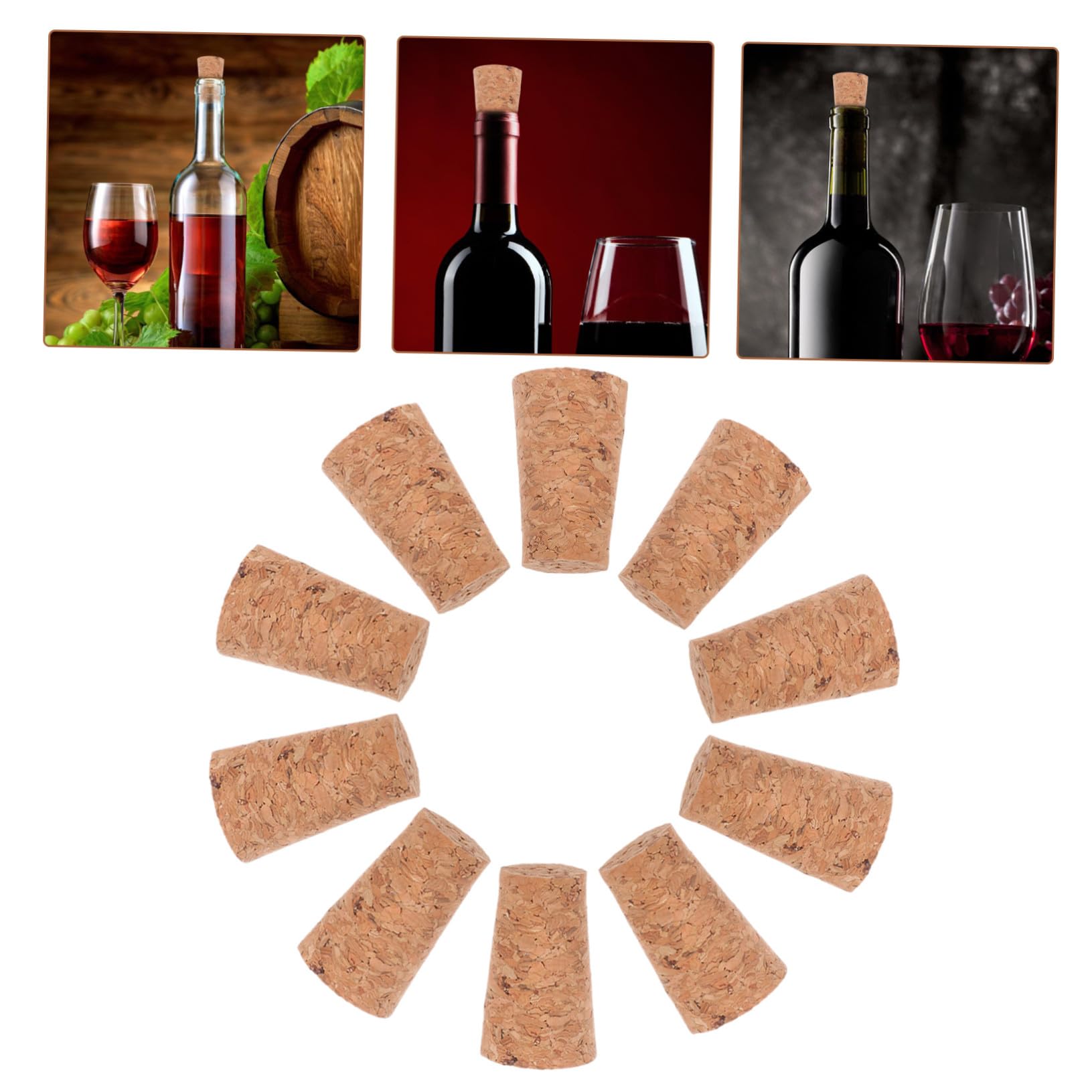 Mipcase 100 Pezzi Tappi in Sughero per Bottiglie Vino Tappi Ricambio Conici Sughero per Bottiglie