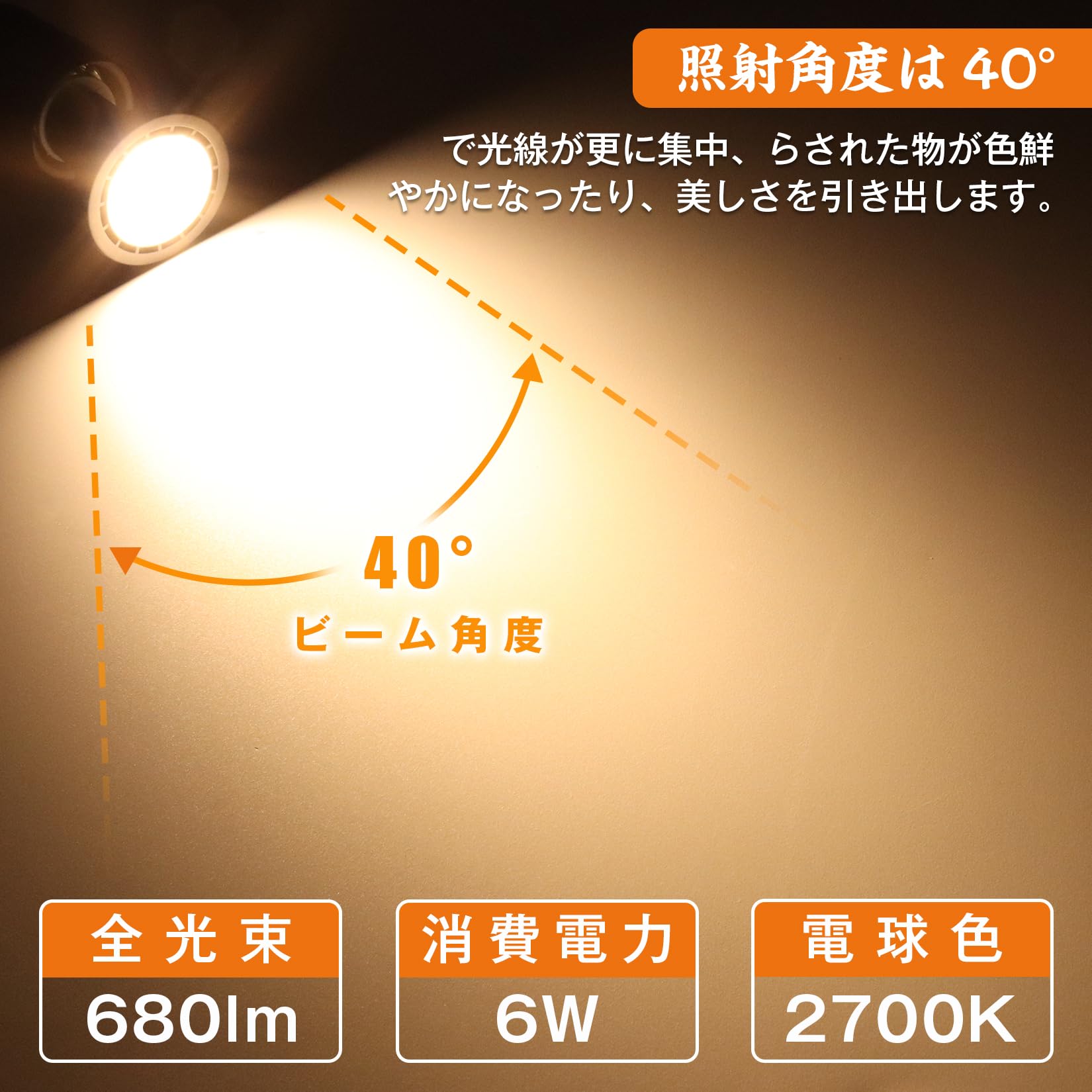 Amazon.co.jp: E11口金 LED電球 スポットライト 電球色 6W 60W形相当