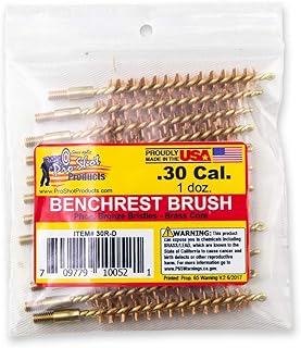 Pro-Shot Products .30 Cal. Rifle Bore Brush Bulk Dozen Pack, Brass