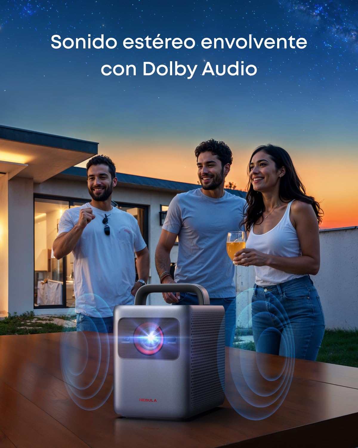 NEBULA Cosmos 4K SE Proyector Inteligente con Dolby Vision | Pantalla de 200", 1.800 lúmenes ANSI, HybridBeam, Google TV y Netflix Oficial