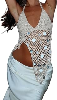 Sequin Sequin Crochet Halter Top