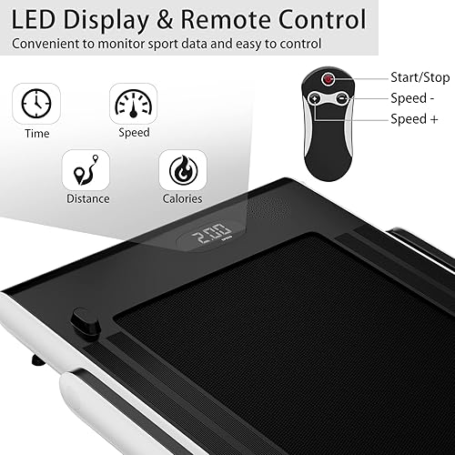 Miniatura 4 de Goplus Caminadora plegable 2 en 1, 2.25 HP Superfit para debajo del escritorio, sin instalación con control remoto, control de aplicación y pantalla