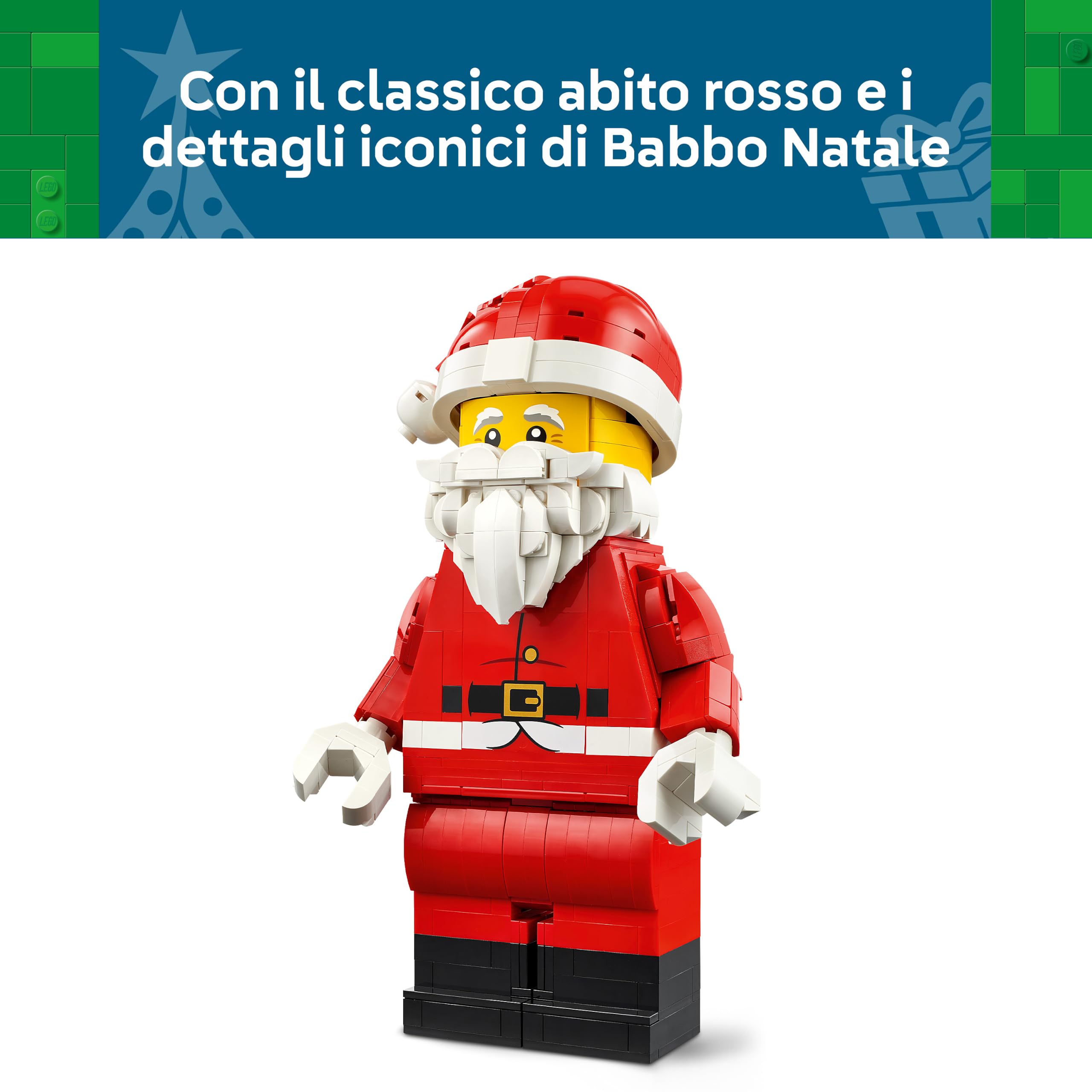 LEGO Grande Minifigure di Babbo Natale - Kit Natalizio di Arti e Mestieri con Figura di Babbo Natale - Decorazione per la Casa Festiva - Idea Regalo per Bambini e Bambine da 10 Anni in su - 40820