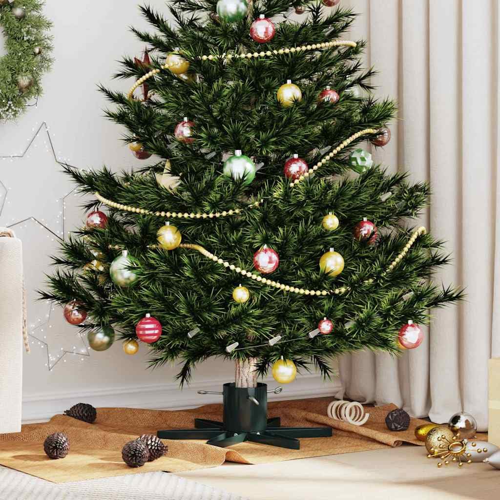 vidaXL Pied de Sapin de Noël 1.73 Vert 50 x 50 x 15,5 cm Acier, Support d'arbre en étoile, Moderne, Durable pour Les fêtes, Design Minimal pour intérieur et extérieur