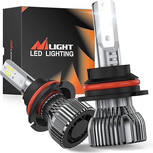 Nilight Bombillas para faros delanteros 9004HB1, 350% más brillantes, kit de conversión de faros dobles altos y bajos, 6000 K, blanco frío, tamaño