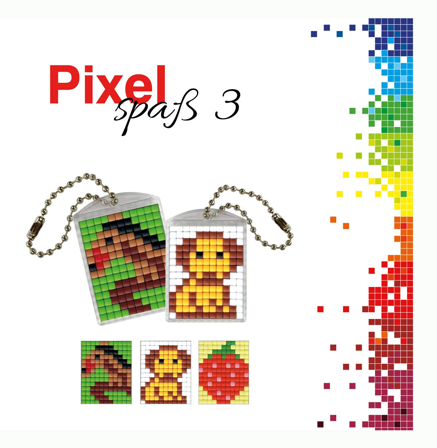 Pracht Creatives HobbyPracht Creatives Hobby P90022-00505 Fantasie Pixel Fun Craft Set 3 for Creating 2 Medallions Keyring, Boys and Girls, Ideal as a Small Gift, Bag, for Children's Birthday Parties, Multicoloured