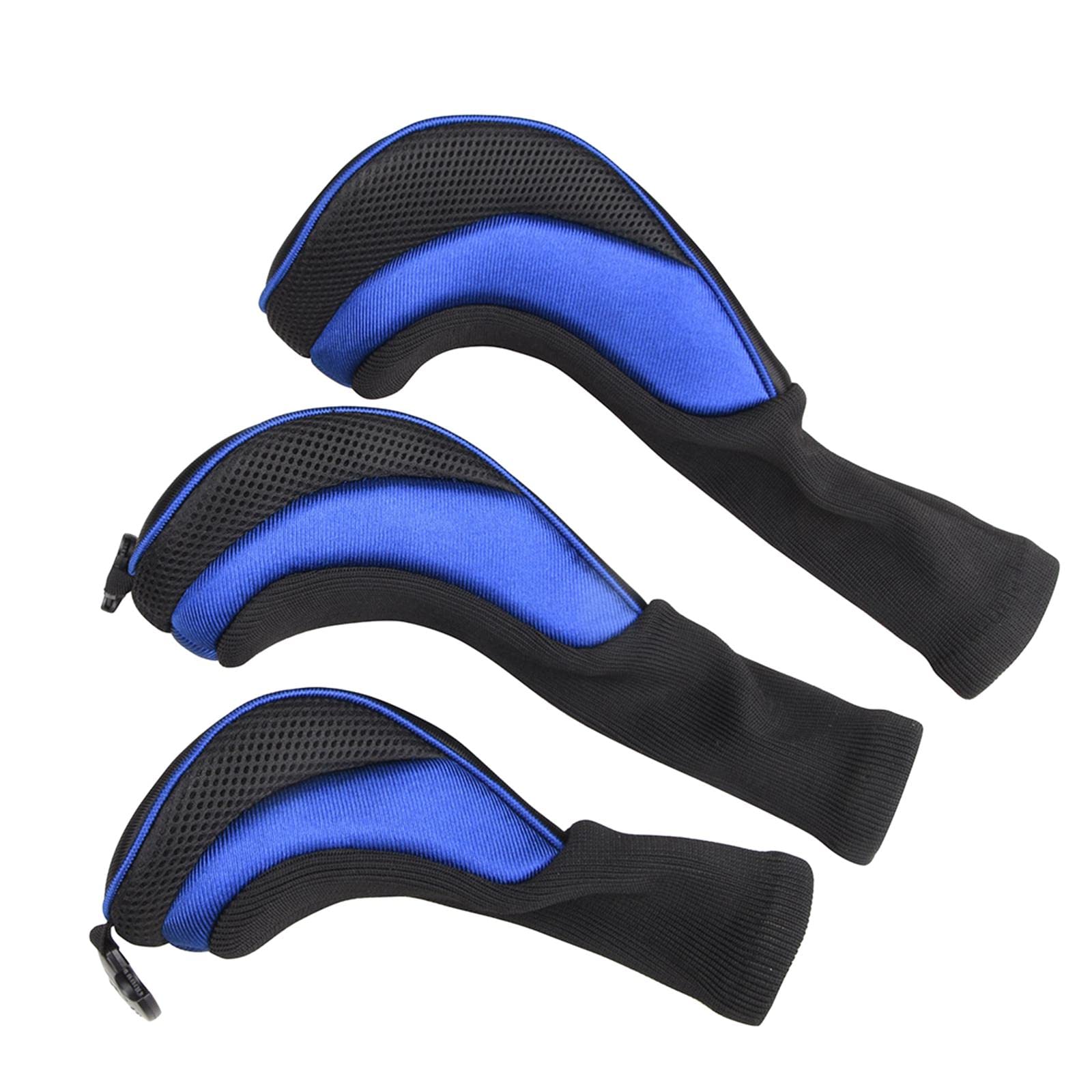 LOVIVER 3Pcs Golf Club Head Cover Set # 1 3 5 Driver Woods Headcovers avec étiquettes Golf Accessoires Club Protection Hybrid Head Cover Set Long Neck