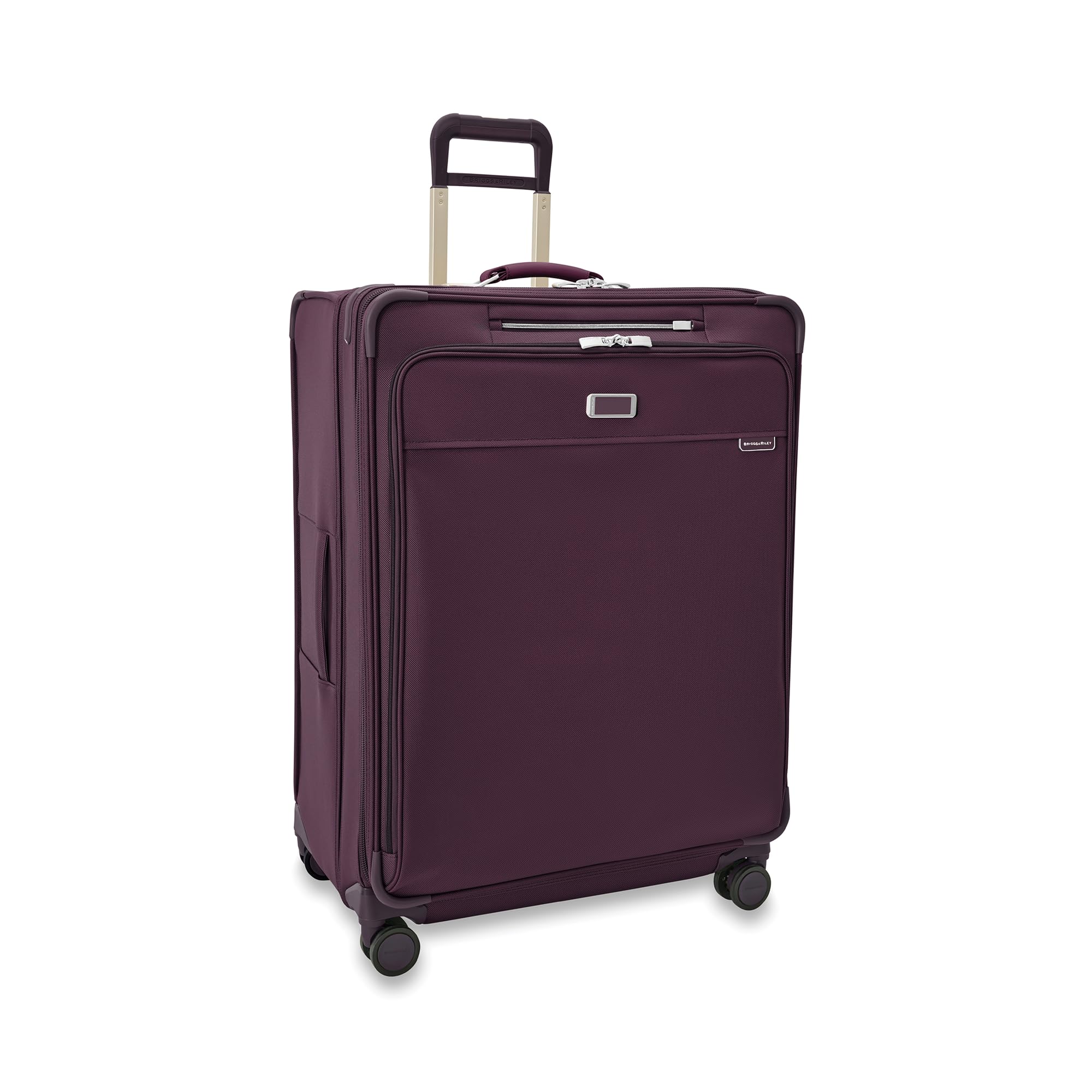Briggs &amp; Riley 31" Extra Large Expandable Spinner - Checked Luggage for Travel, Suitcases with Wheels, Softside Rolling Bag for Men &amp; Women, Self-Repairing Zipper - Baseline Collection, Plum