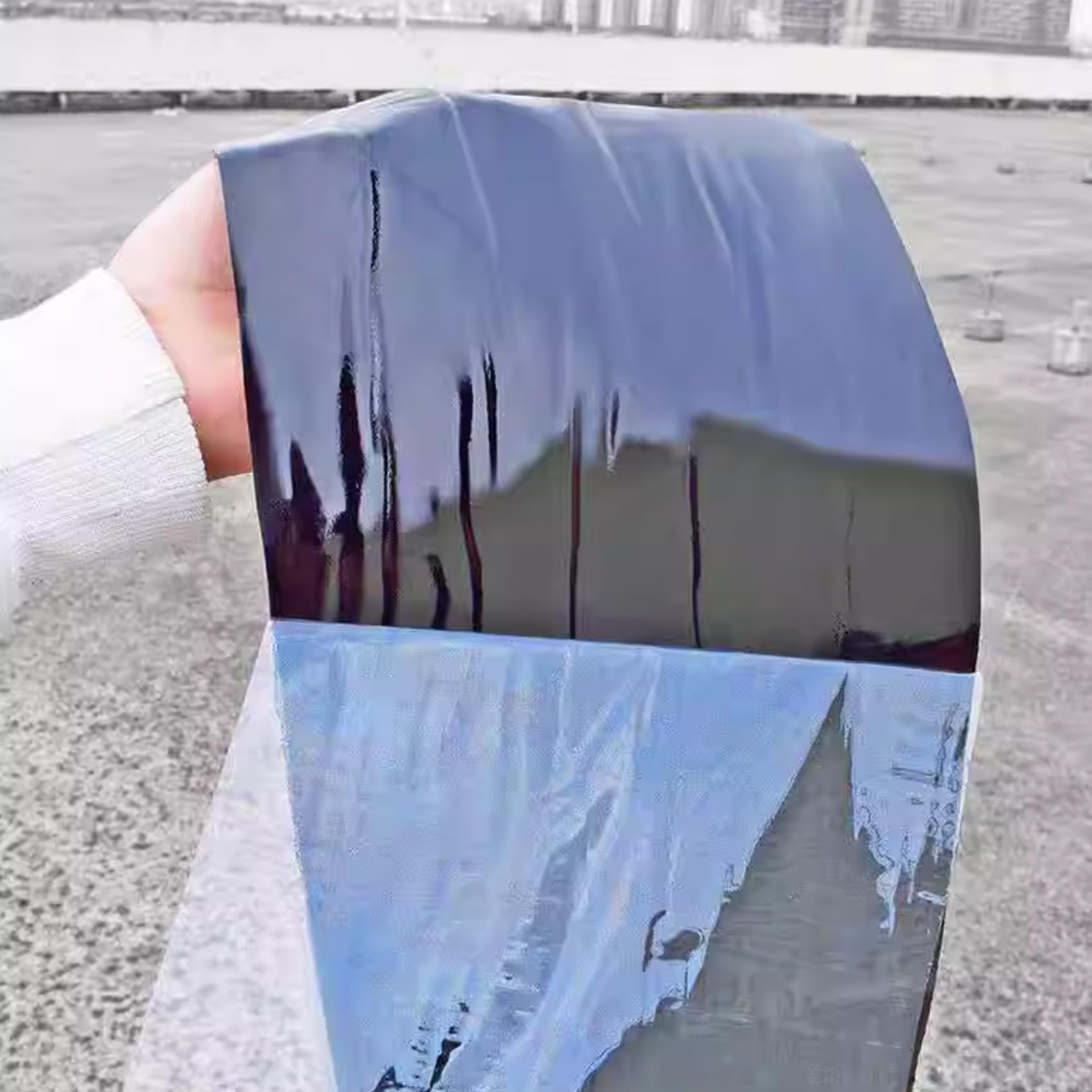 Tela Asfaltica Autoadhesiva para Tejado, Cinta de Selladora Aluminio Impermeable, Banda Butilo Reparación Piscinas Tuberías(100x600cm)