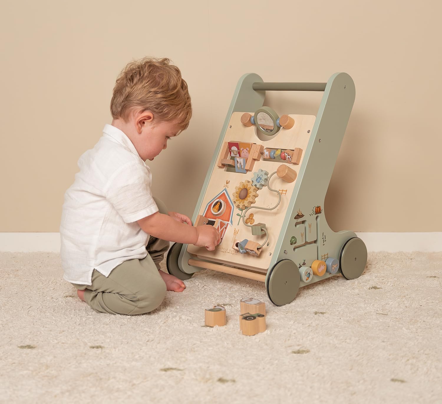 Little Dutch Little Farm 7132 - Carrello in legno FSC, colore: Verde