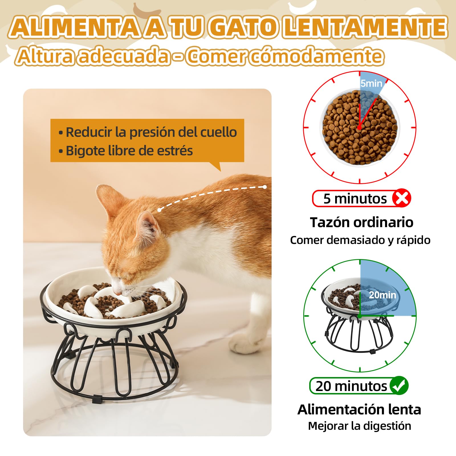 Comedero Antivoracidad Para Gatos De Melamina, Diseño Laberinto Flor, Color Azul Pastel, Antideslizante, Apto Lavavajillas (16 Cm)