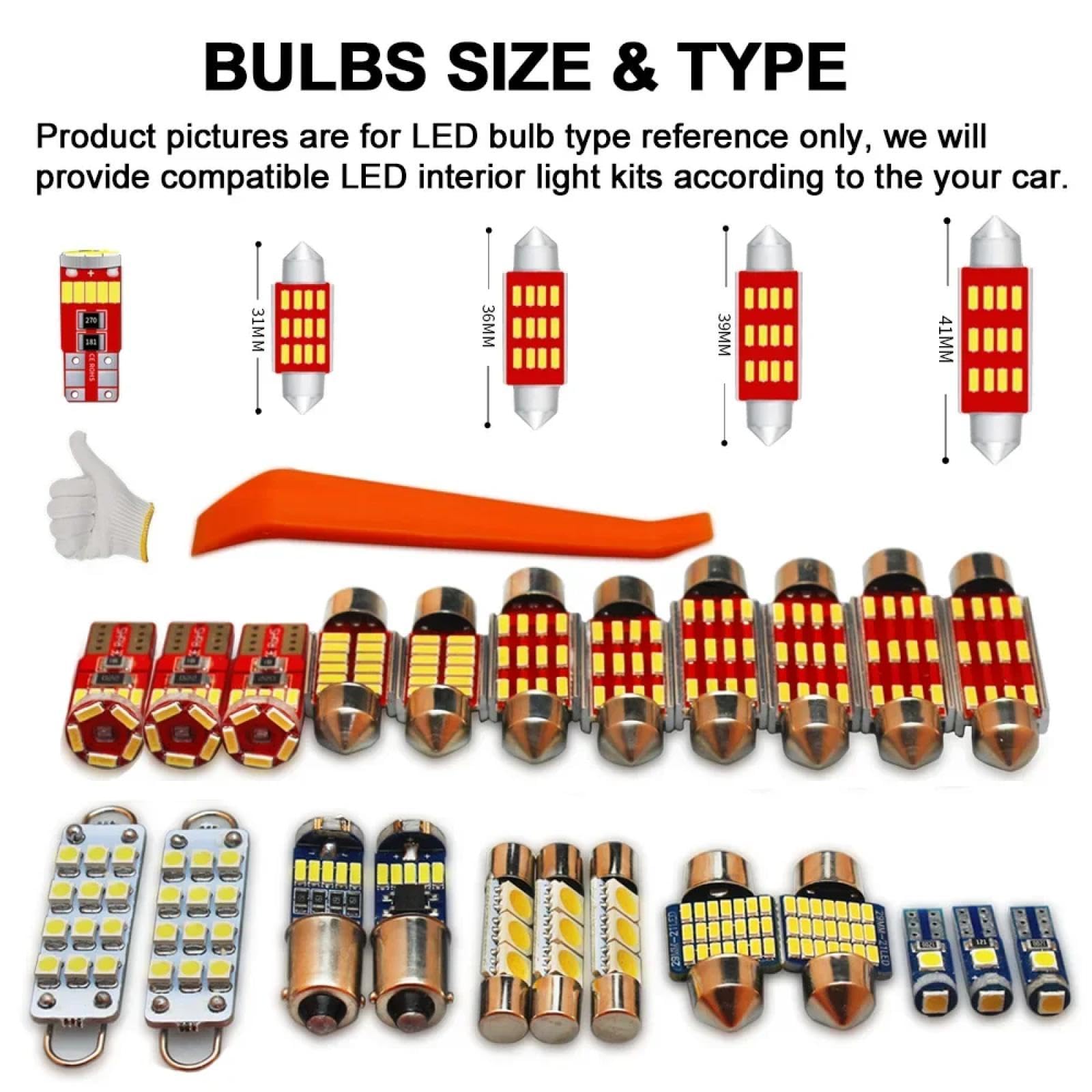 Kit Completo de luz de Lectura de Mapa de cúpula Interior de Bombilla LED para automóvil, para Volvo V40 V50 V60 V70 V90 Lámpara de cortesía Canbus V70 (2008-2016) 16PC