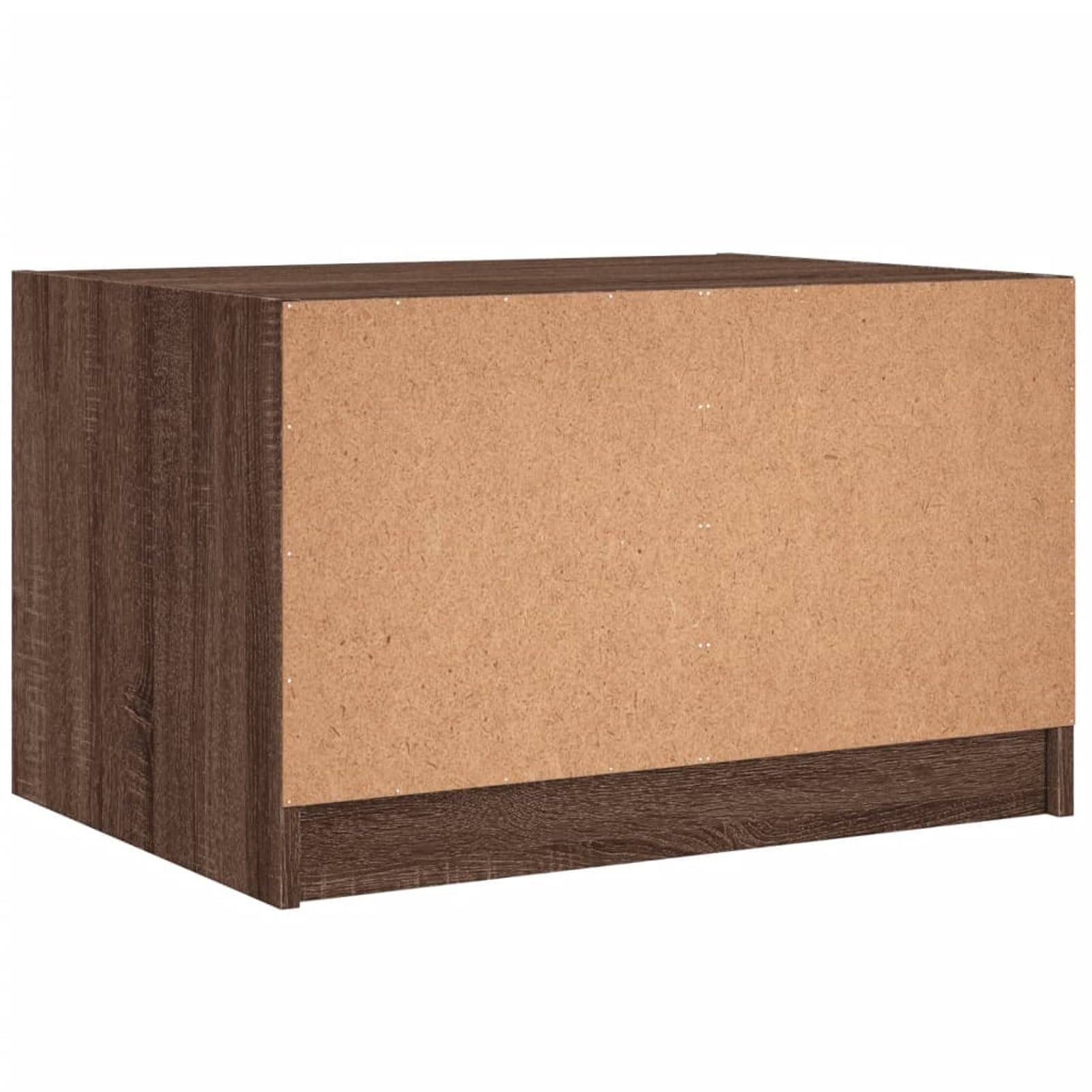 Homgoday Tavolino da caffè con ante in vetro rovere marrone, 68 x 50 x 42 cm, tavolino da tè per soggiorno, sala d'accoglienza degli ospiti, camera da letto e ufficio