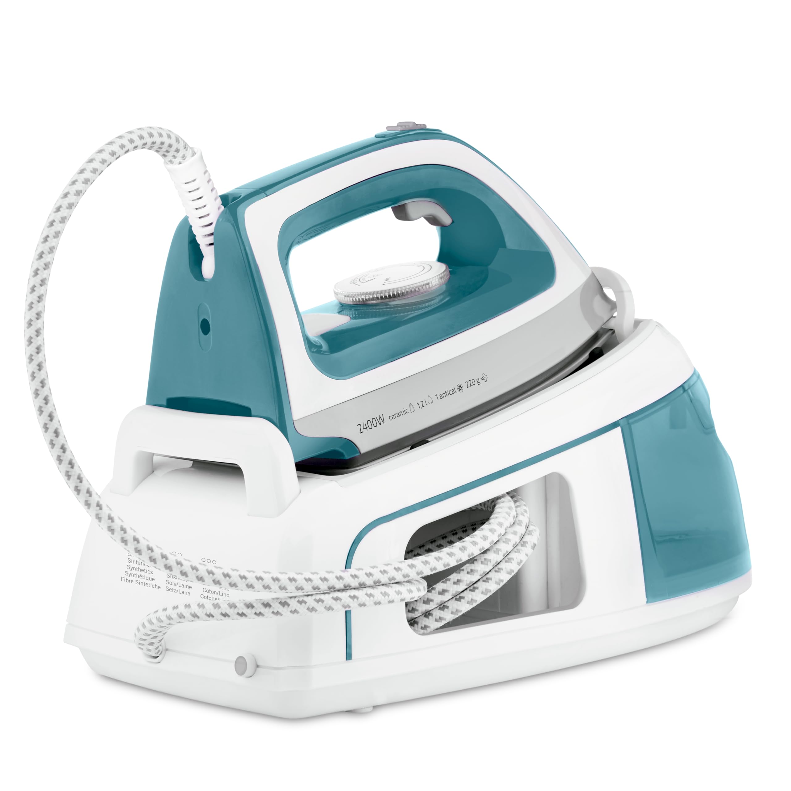 Ufesa Ultimate Care Glide, Ferro da Stiro a Vapore con Caldaia, 2400 W, 5,5 Bar, Colpo di Vapore Massimo 220 g e Costante 90 g/min, Piastra in Ceramica, Cartuccia Anticalcare