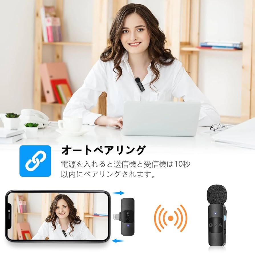Amazon.co.jp: Boya BY-V1 2.4GHzワイヤレスピンマイク360°全