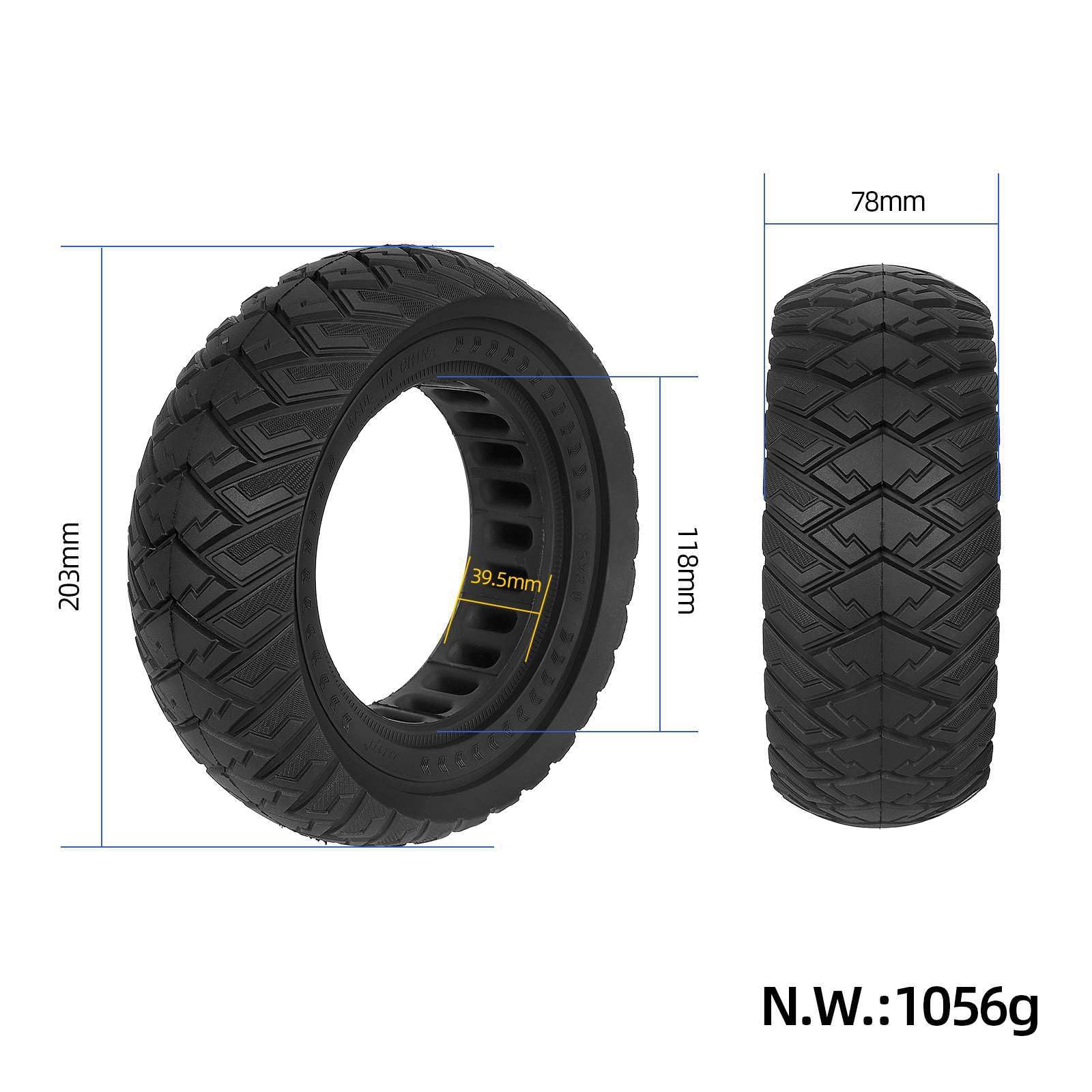 8.5 * 3.0 Off-road Tubeless Solid Tire for VSETT 8/9+ Zero 8/9 Electric Scooter 8.5x3.0 Rubber Honeycomb Tyre Parts (1 PCS)