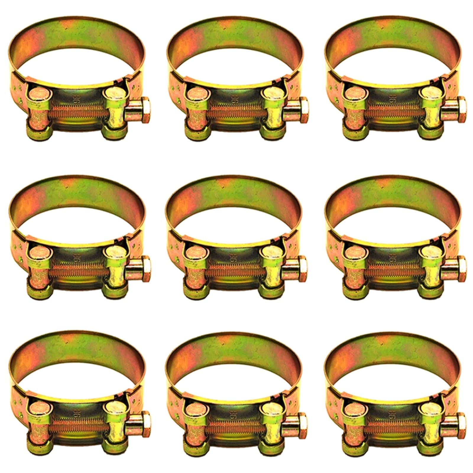 Esmen Uae One Color Galvanized Iron European Style Heavy-Duty Pipe Clamps, 9 Pcs Thickened Hose Clamps Water Pipe Fixing Clamps, Oil Pipe Clamps Tube Fittings(44-47Mm)