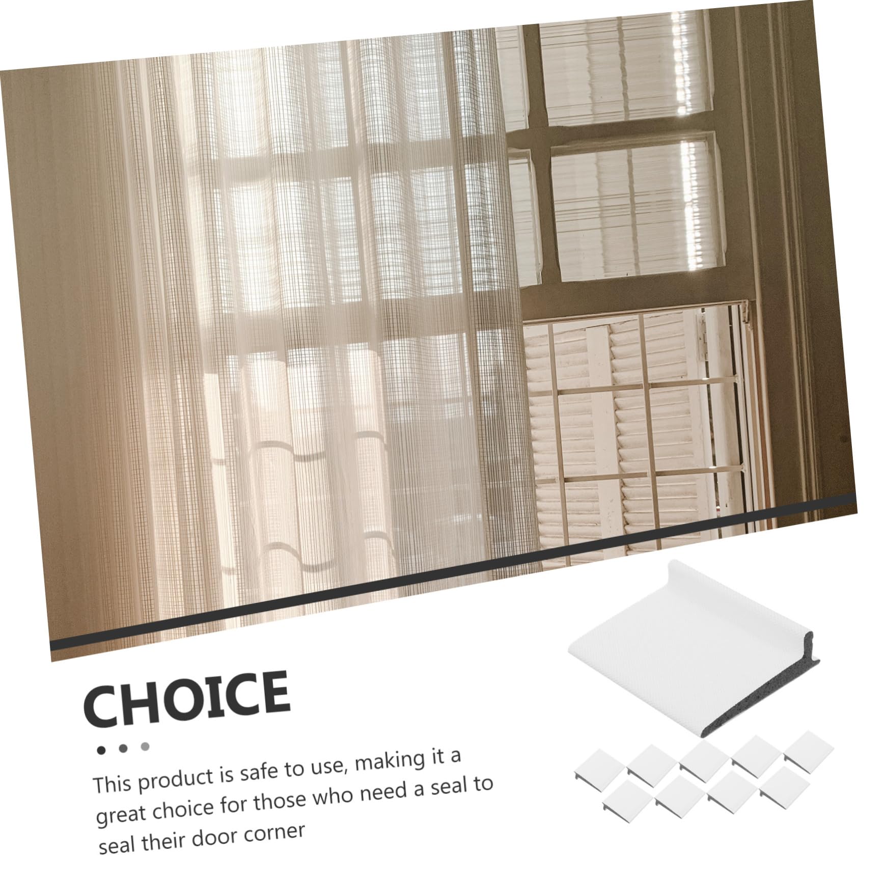 Burlete para Esquinas de Puertas Autoadhesivo 50 Piezas Blanco