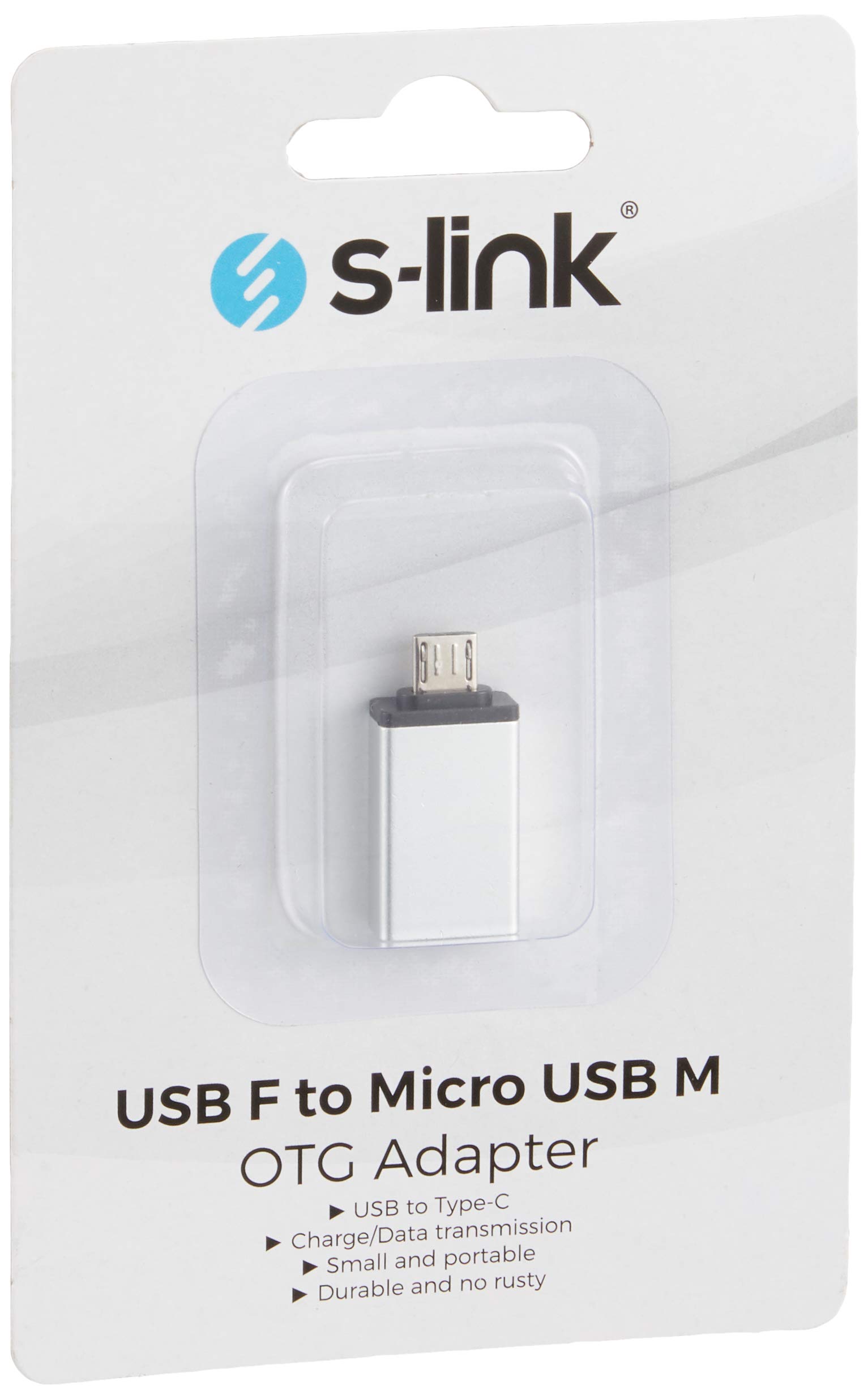 S-link SL-TAOTG25 Gümüş Metal Gövde USB F to MicroUSB M OTG Çevirici