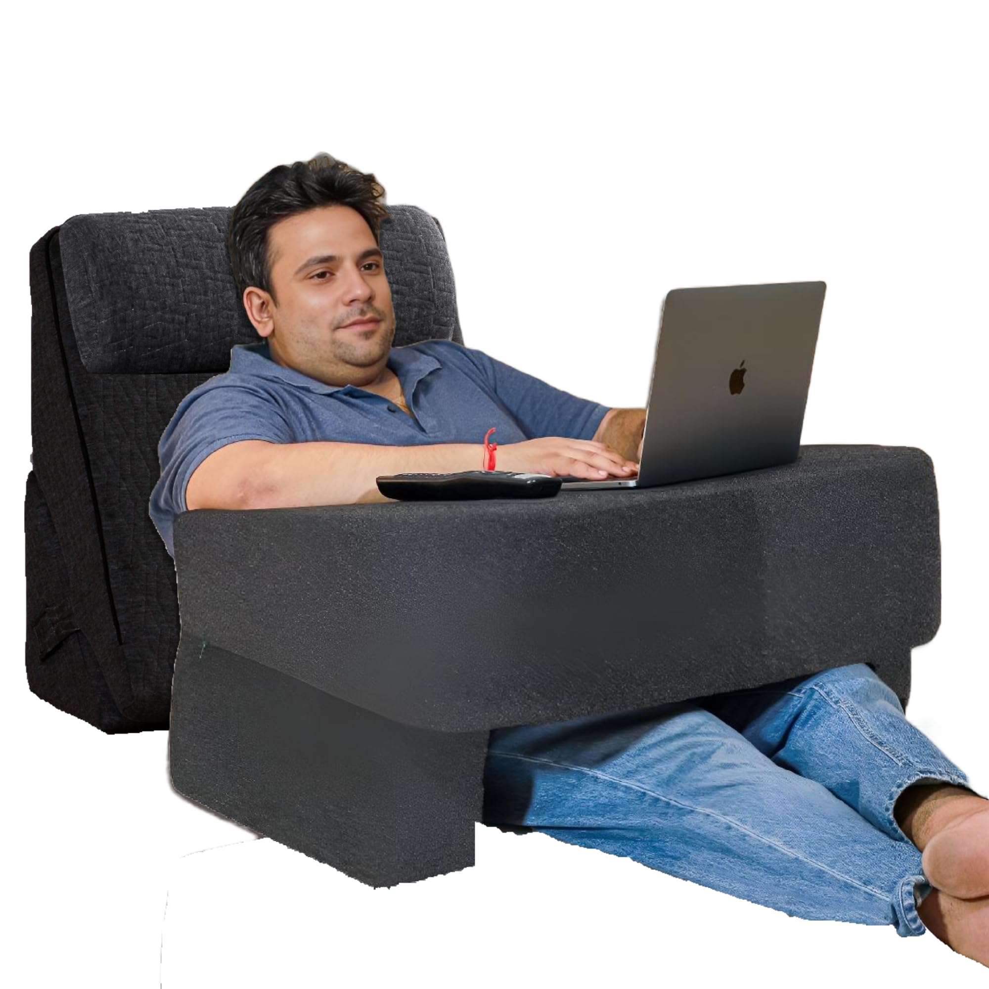 The White Willow Wedge & Lapdesk Combo for Laptops, Study & Reading β Adjustable Wedge with Headrest for Back Support & Lap Desk for Gaming, Arm Rest & Reading β Grey