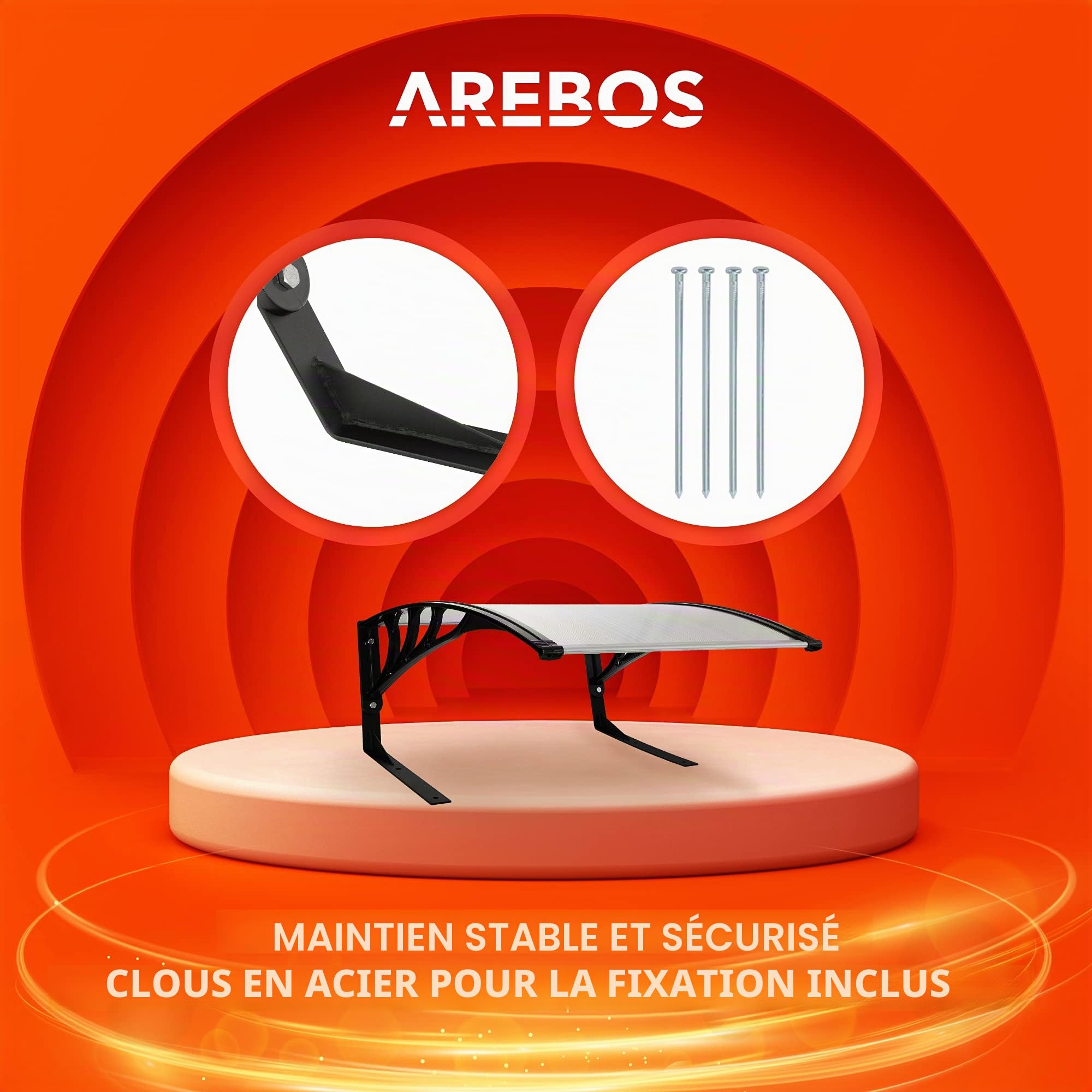 Arebos Garage de Tondeuse Robot | Abri pour Robot | Taille 102 x 79 x 46 cm | Résistant aux intempéries + Protection UV | avec Pieds en métal | matériel de Montage Inclus