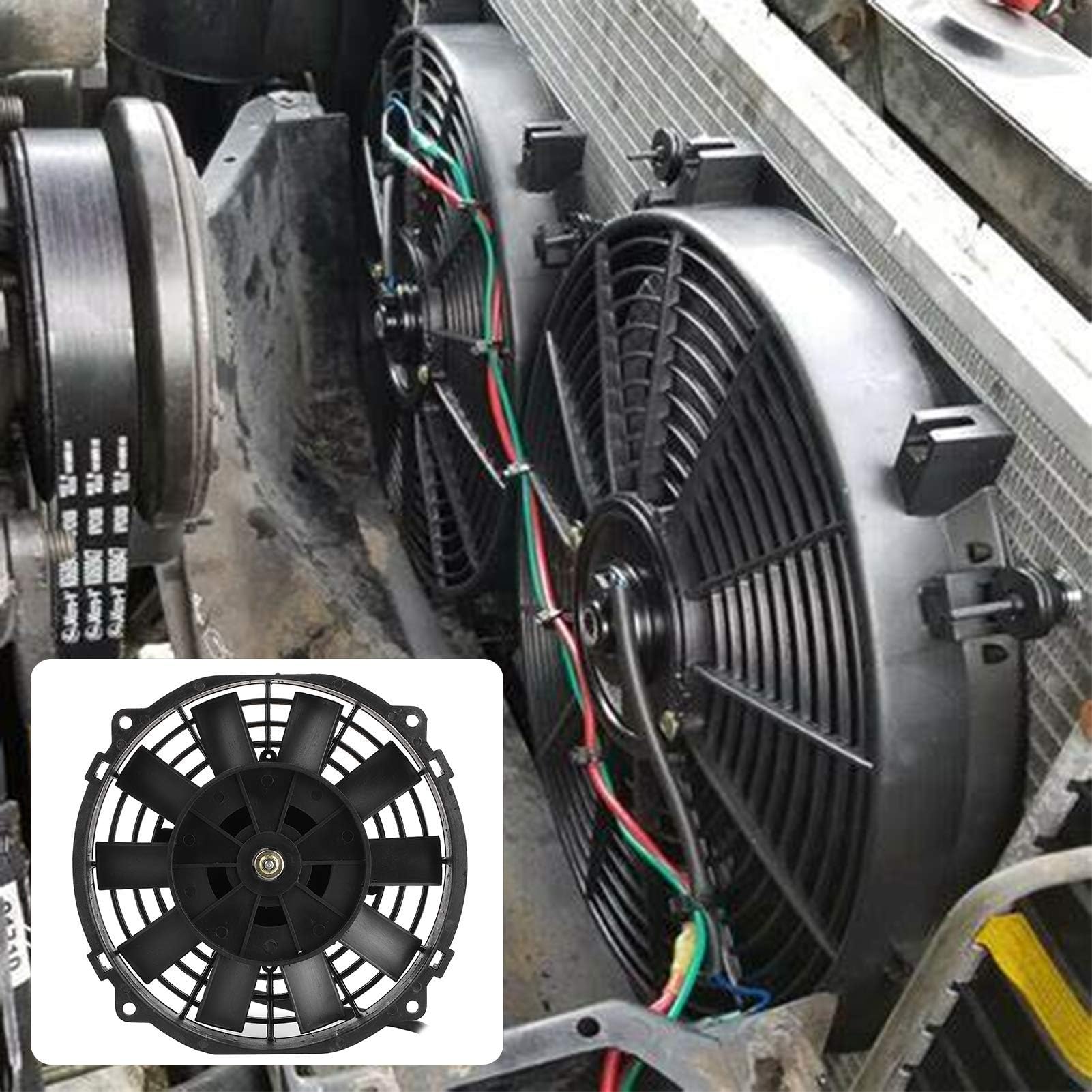 Ventilatore Elettrico Universale, Ventola Per Condizionatore D'aria da 8 Pollici Accessori Per Prestazioni Automobilistiche Per Radiatore Raffreddamento Automatico Aria Condizionata 10 Pale 12V 80W 22