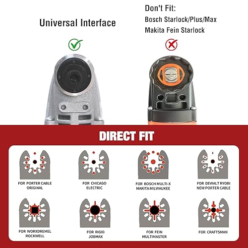 Miniatura 7 de 10 cuchillas oscilantes bimetálicas para herramientas de corte de metal, cuchillas multiherramienta de borde curvado de 1-34 pulgadas para metal